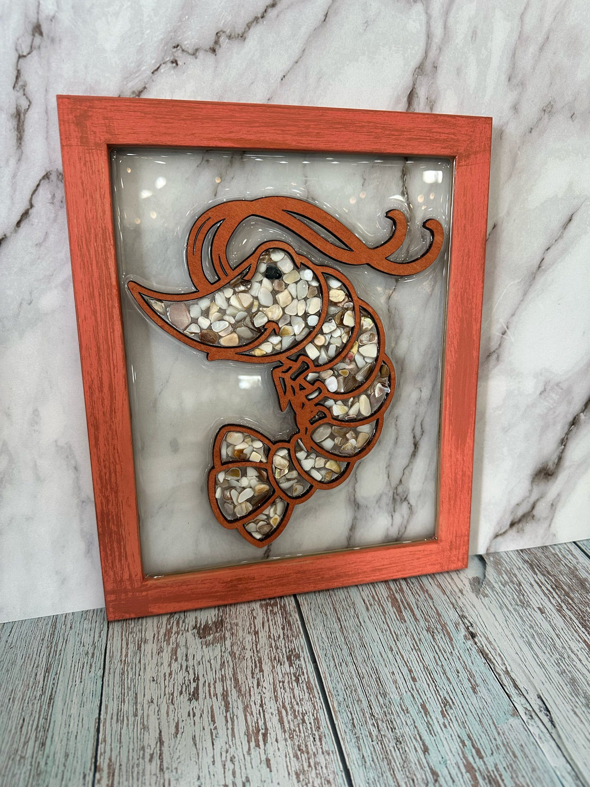Shrimp Sea Glass Frame Project