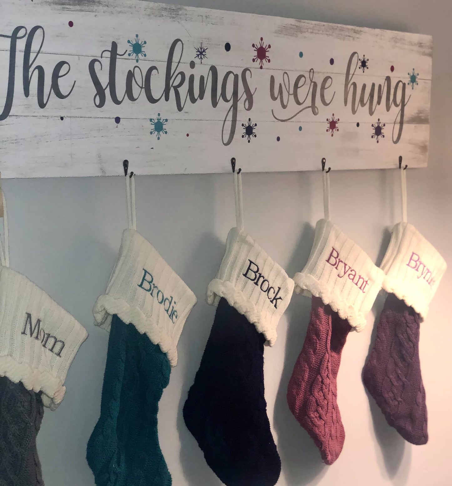 The Stockings were hung (up to 4 hooks included): Plank Design - Paisley Grace Makery