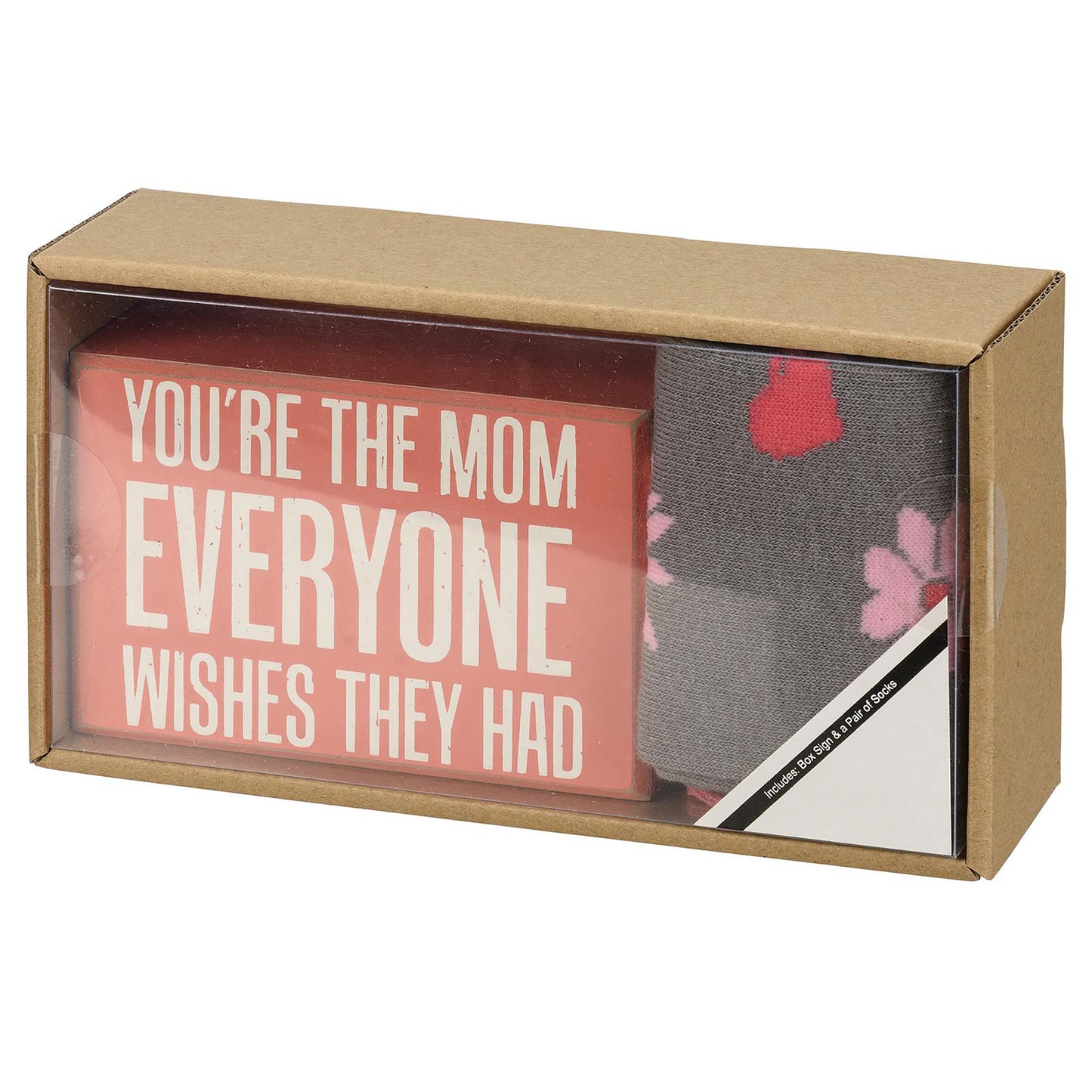 Mom Everyone Wishes Box Sign And Sock Set Box Sign & Sock Set