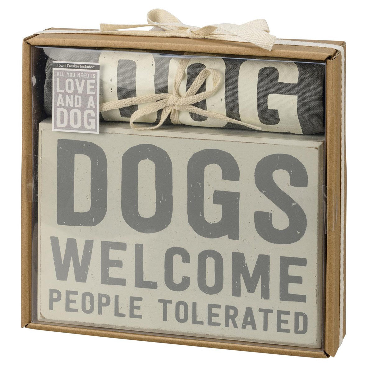 Dog Box Sign & Towel Set