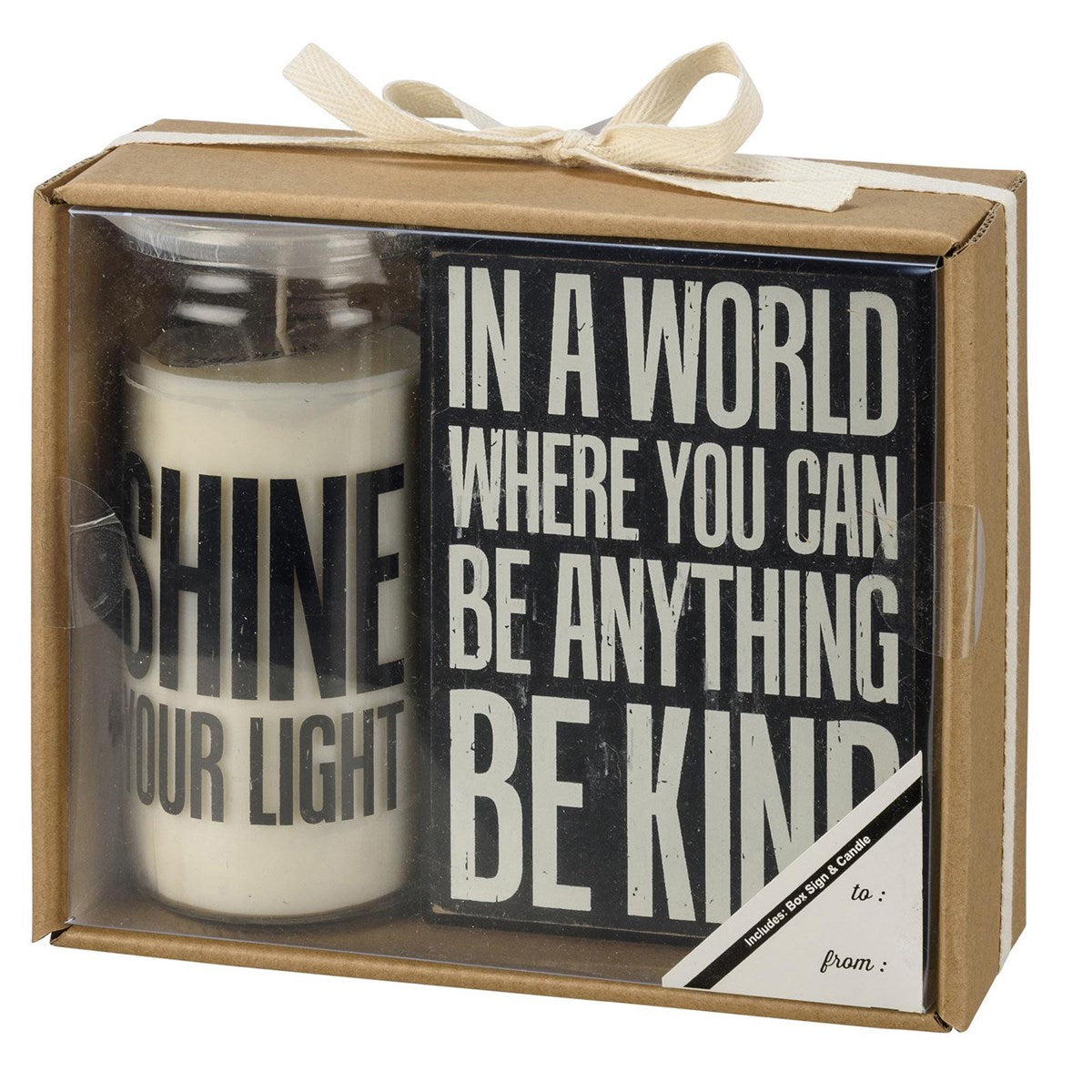 Be Kind Box Sign & Candle Set