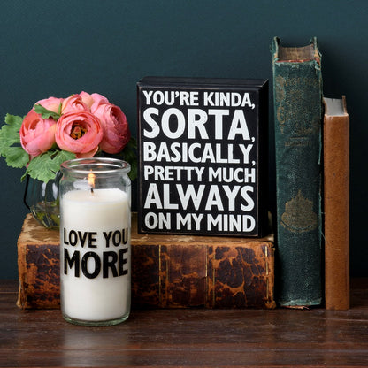 Love You More Box Sign & Candle Set