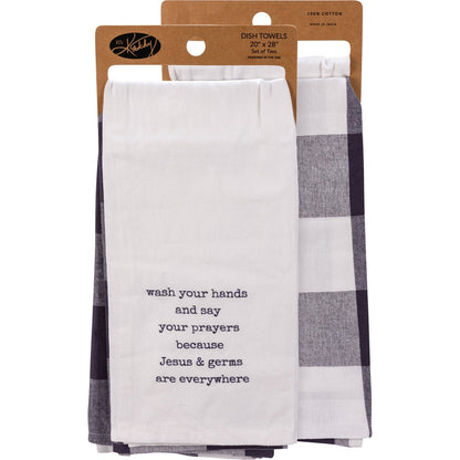 This House / Wash Your Hands Kitchen Towel 2/pk