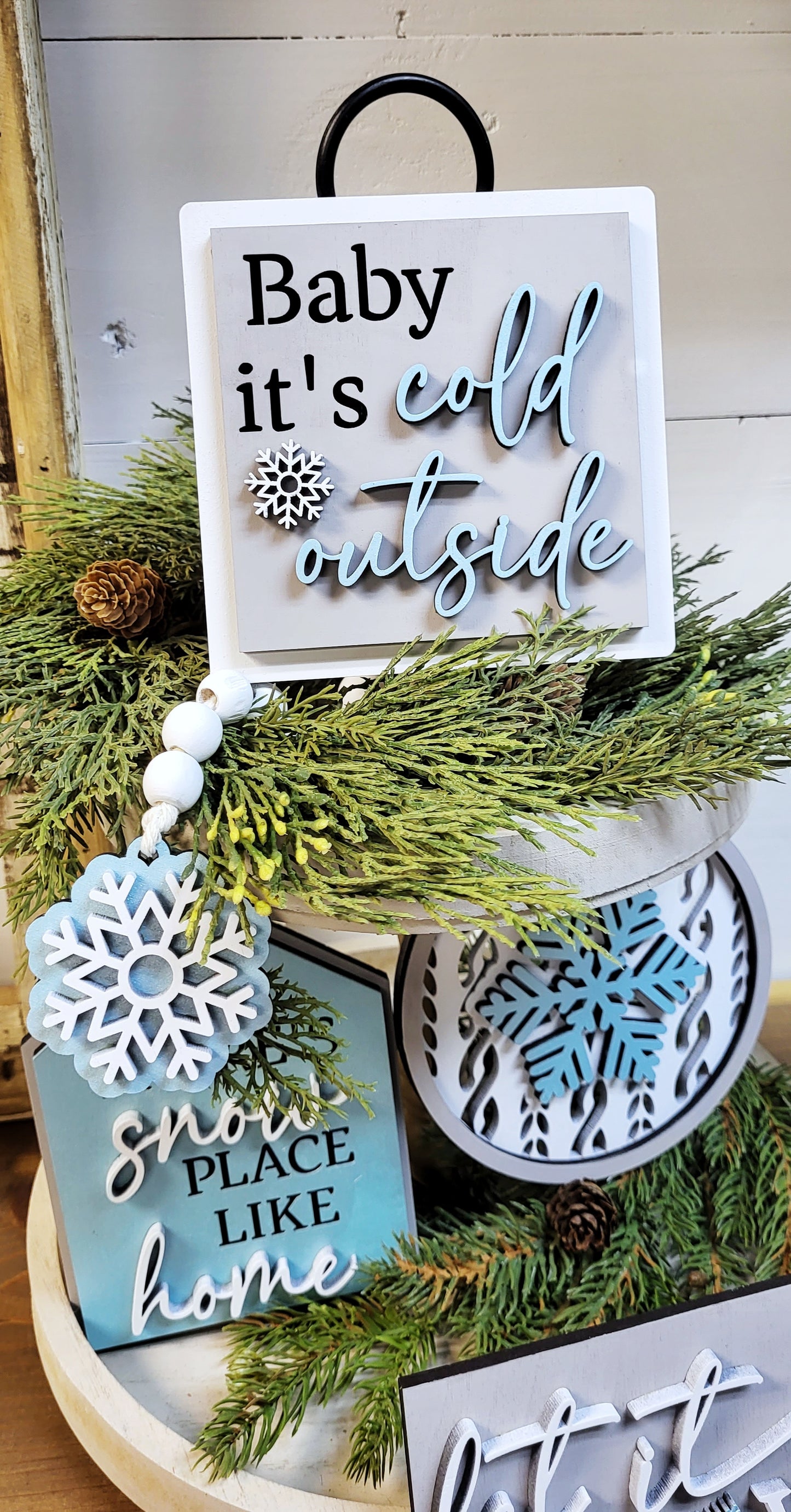 Let It Snow: Tiered Tray Collections - Paisley Grace Makery