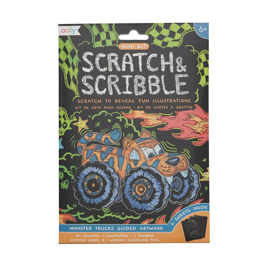 Mini Scratch & Scribble Art Kit: Monster Truck - Paisley Grace Makery