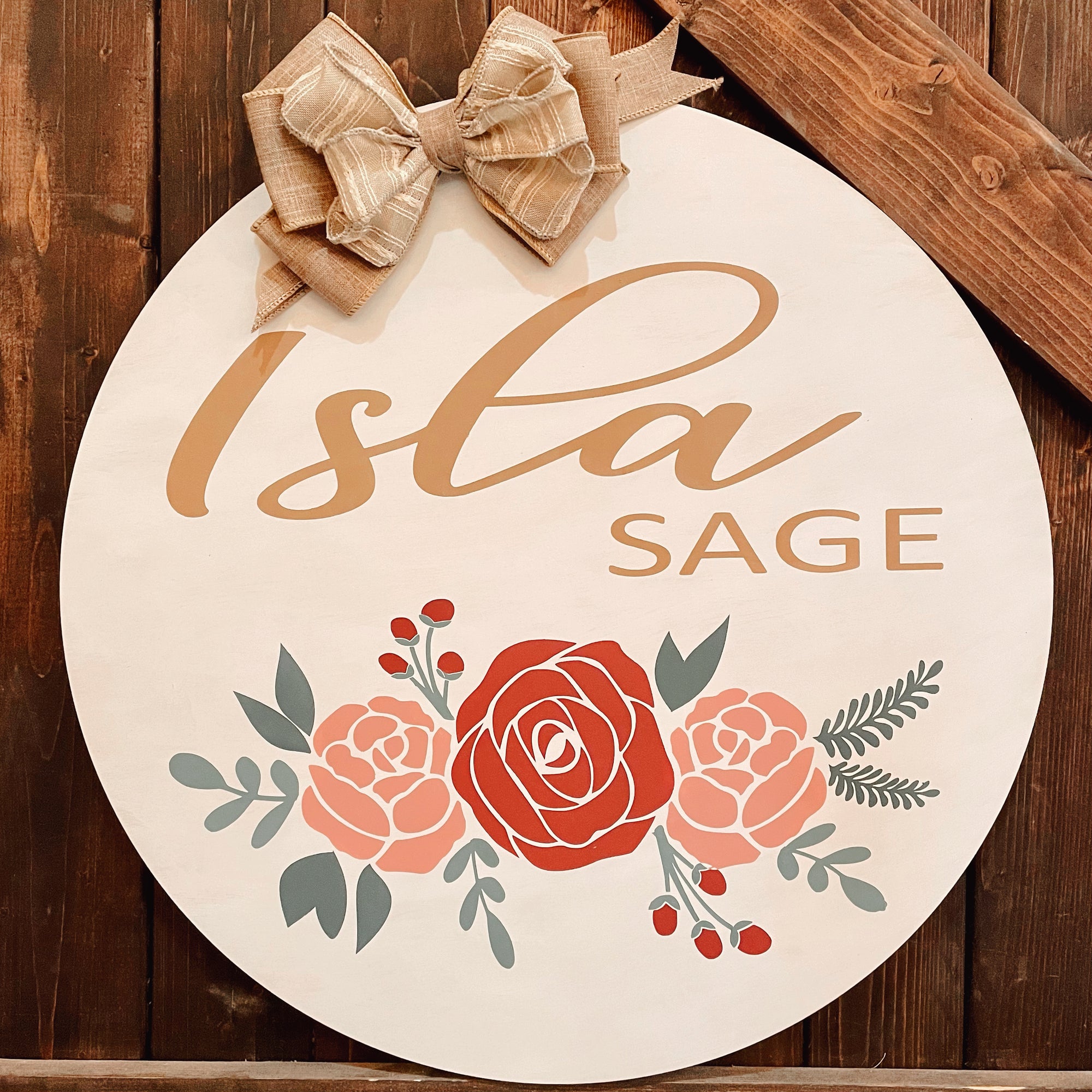 Name with Flowers: ROUND DESIGN & Swappable Insert - Paisley Grace Makery