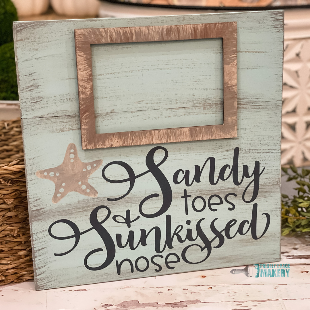 Sandy Toes and Sunkissed Nose with Frame: SQUARE DESIGN - Paisley Grace Makery