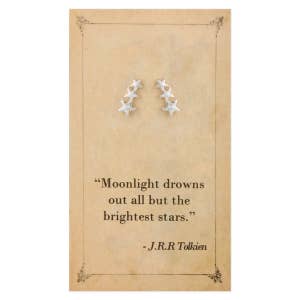 Literary Quotes Stars Post Earrings - Paisley Grace Makery