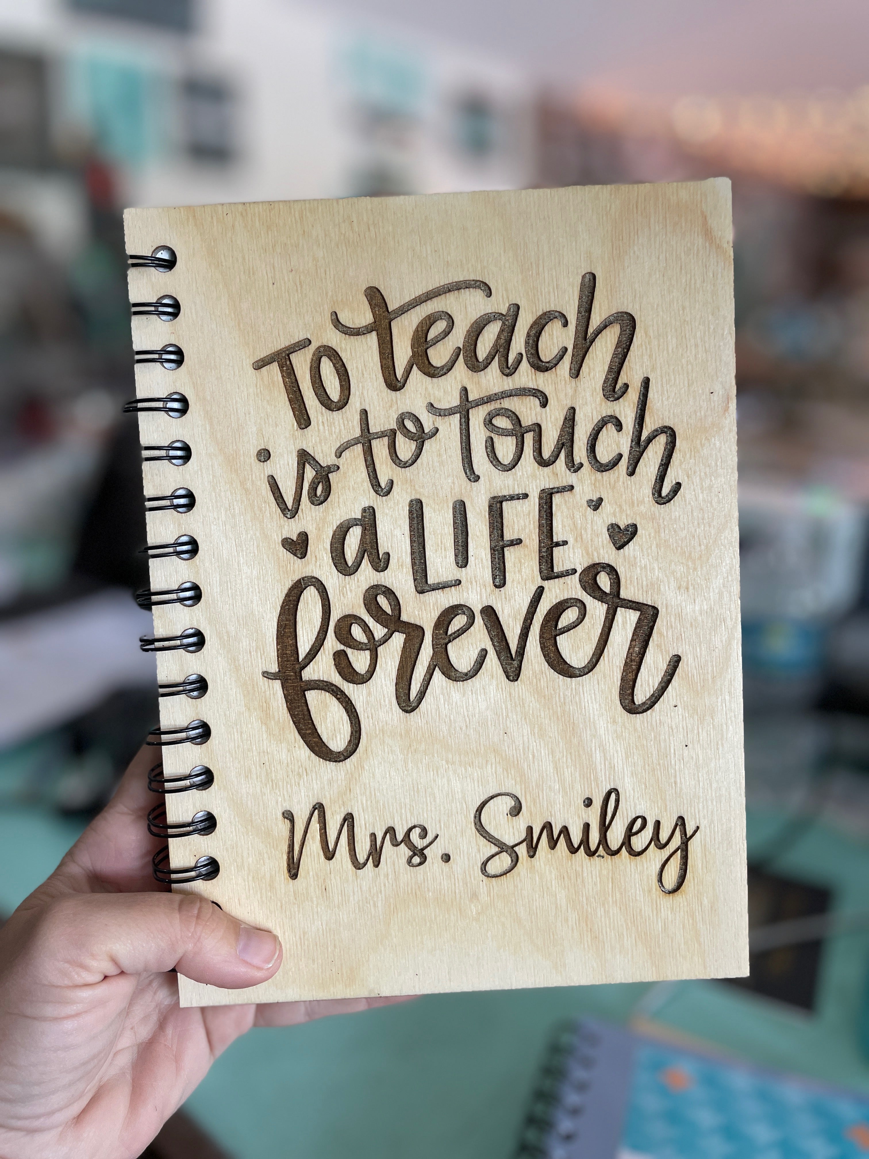 Teacher Personalized Engraved Journal - Paisley Grace Makery