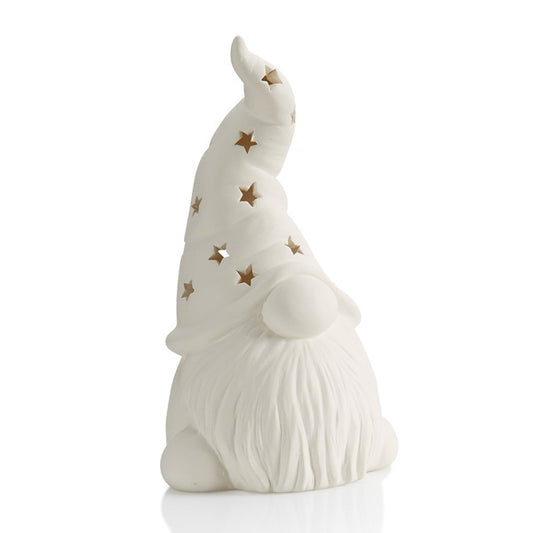 Small Tall Hatted Gnome Lantern 8.75H x 5W: Ceramics - Paisley Grace Makery