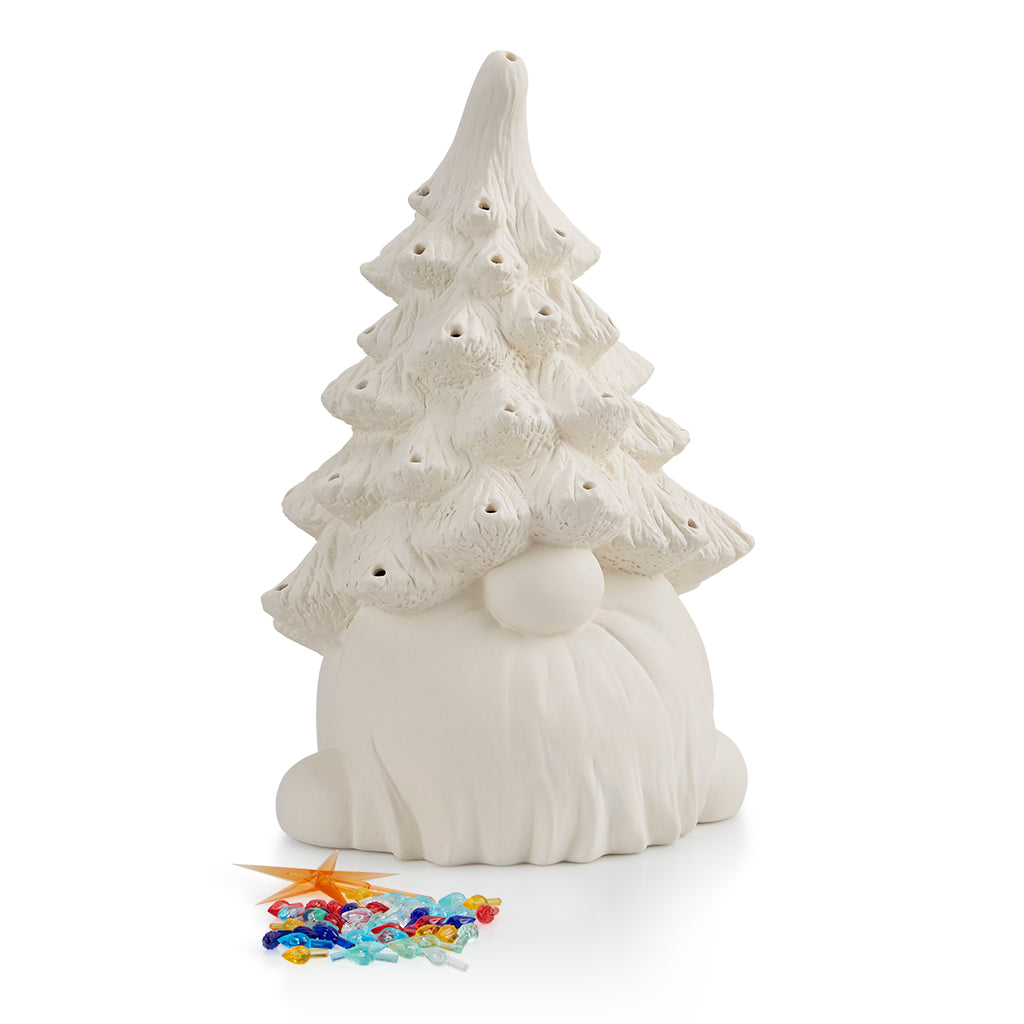 Christmas Tree Light Up Gnome 13.5"H x 8.25"W: Ceramics - Paisley Grace Makery