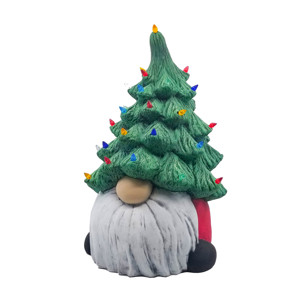 Christmas Tree Light Up Gnome 13.5"H x 8.25"W: Ceramics - Paisley Grace Makery