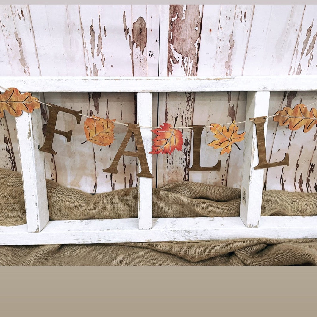 Fall Leaf Banner 3D Sign P1446