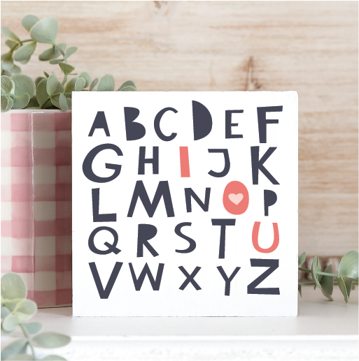 ABCs Mini wood sign from Paisley Grace Makery, Fernandina Beach FL