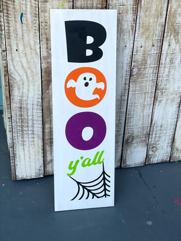 Boo Y'all Vertical: Plank Design - Paisley Grace Makery