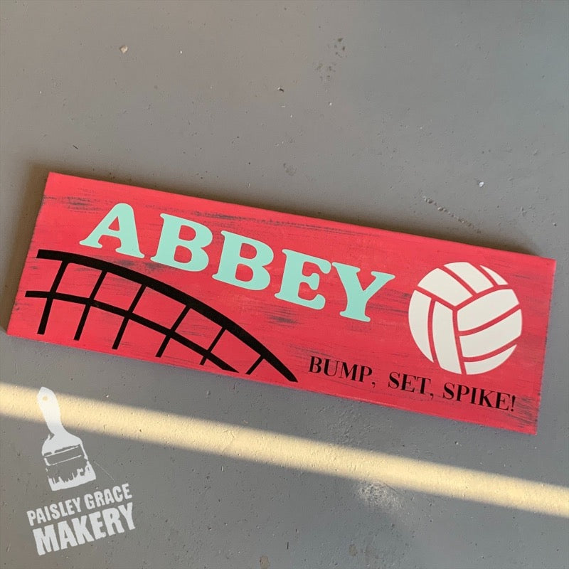 BUMP SET SPIKE VOLLEYBALL with NAME: PLANK DESIGN - Paisley Grace Makery