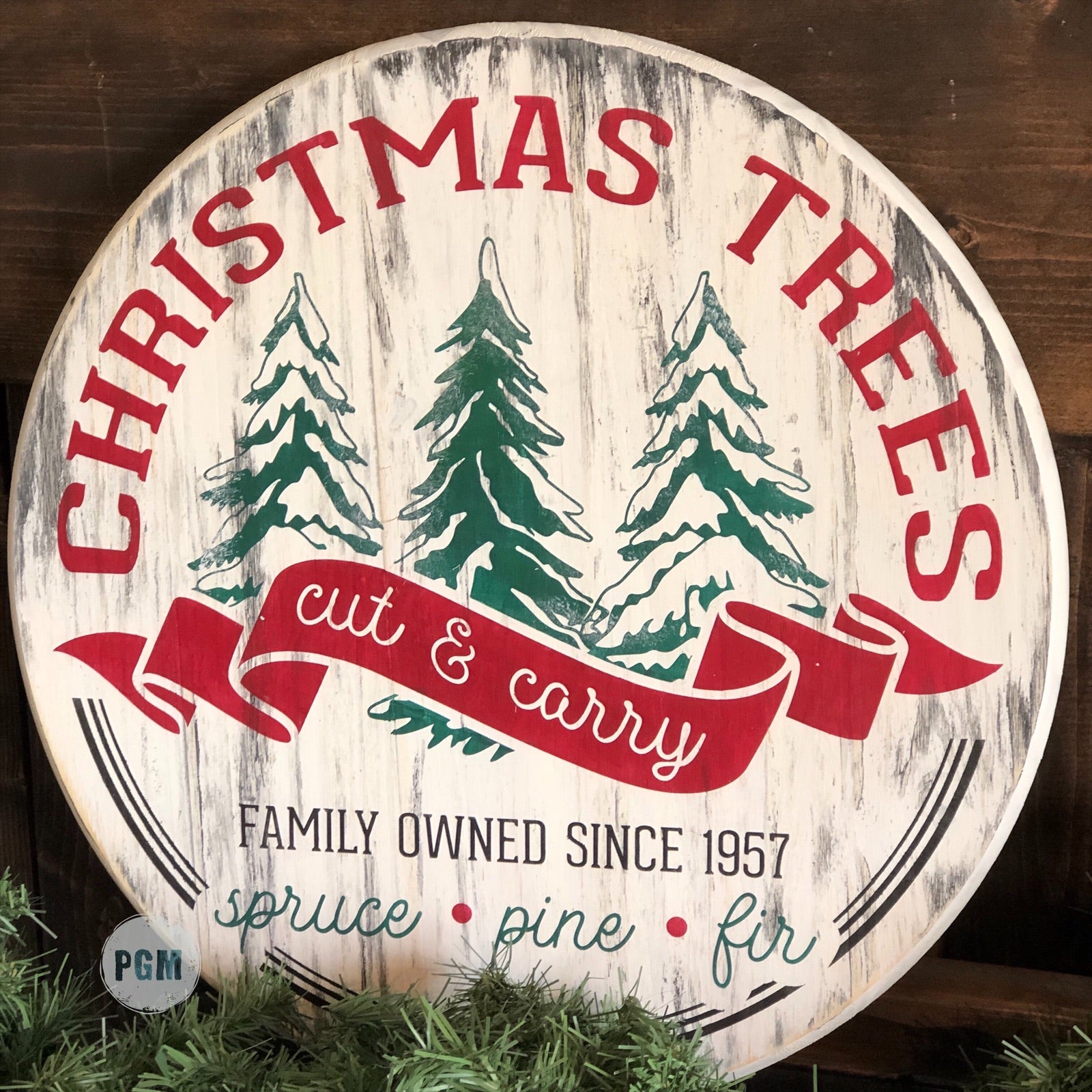 Christmas Trees Cut & Carry: ROUND DESIGN - Paisley Grace Makery