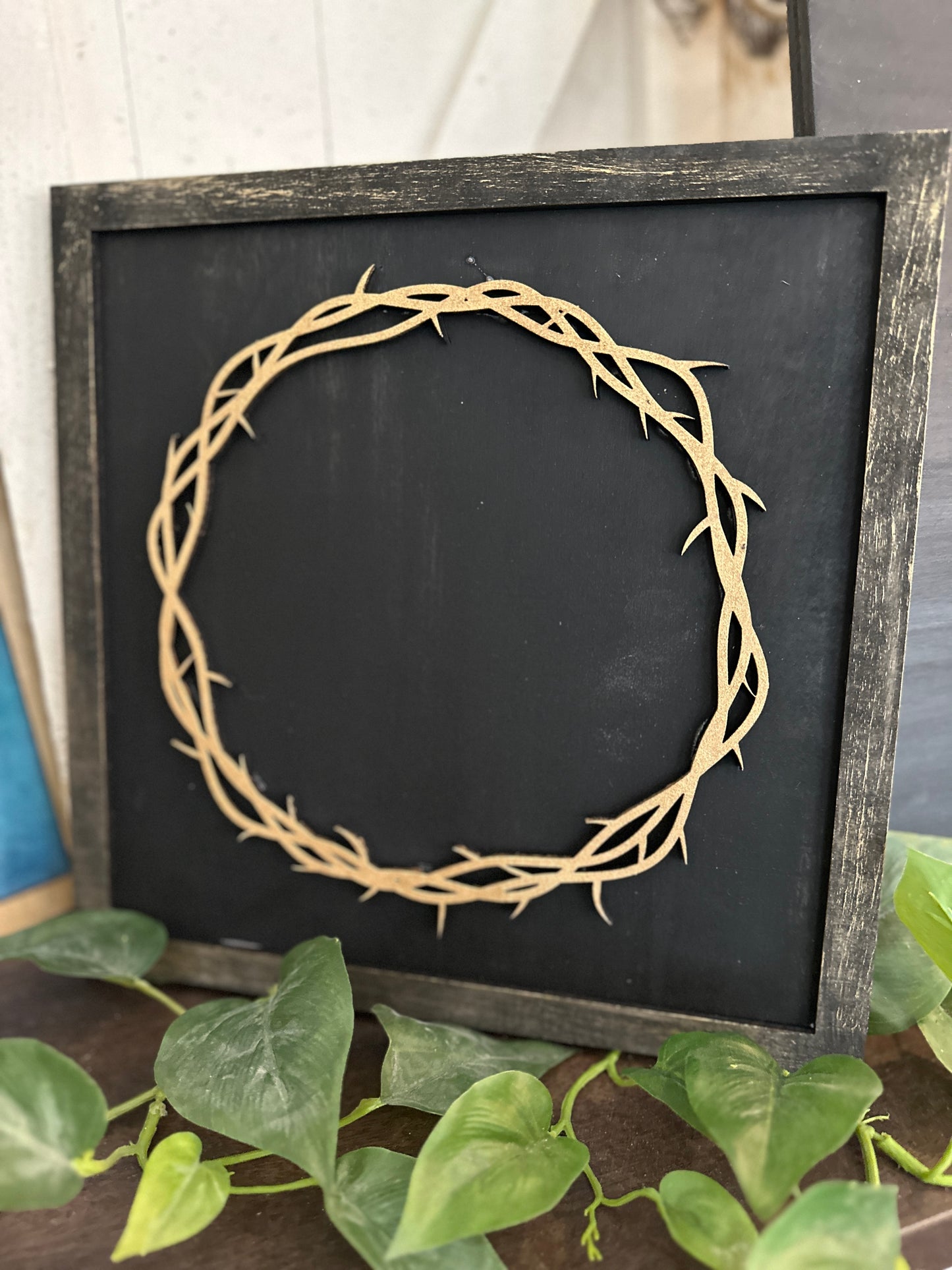 PAINTED- Crown of Thorns 3D Laser Cut Sign