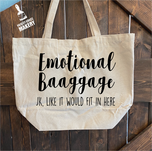 Emotional Baggage: Canvas Bag - Paisley Grace Makery