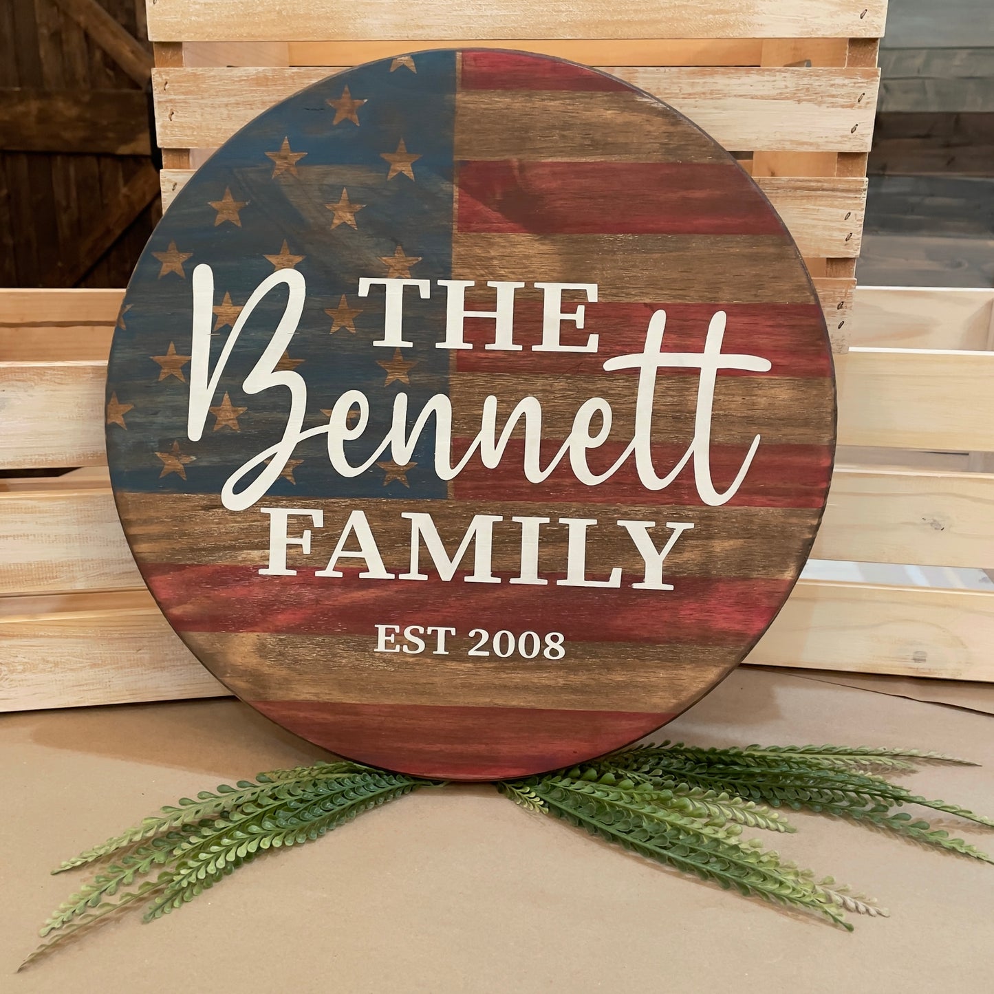 Flag Personalized: ROUND DESIGN - Paisley Grace Makery