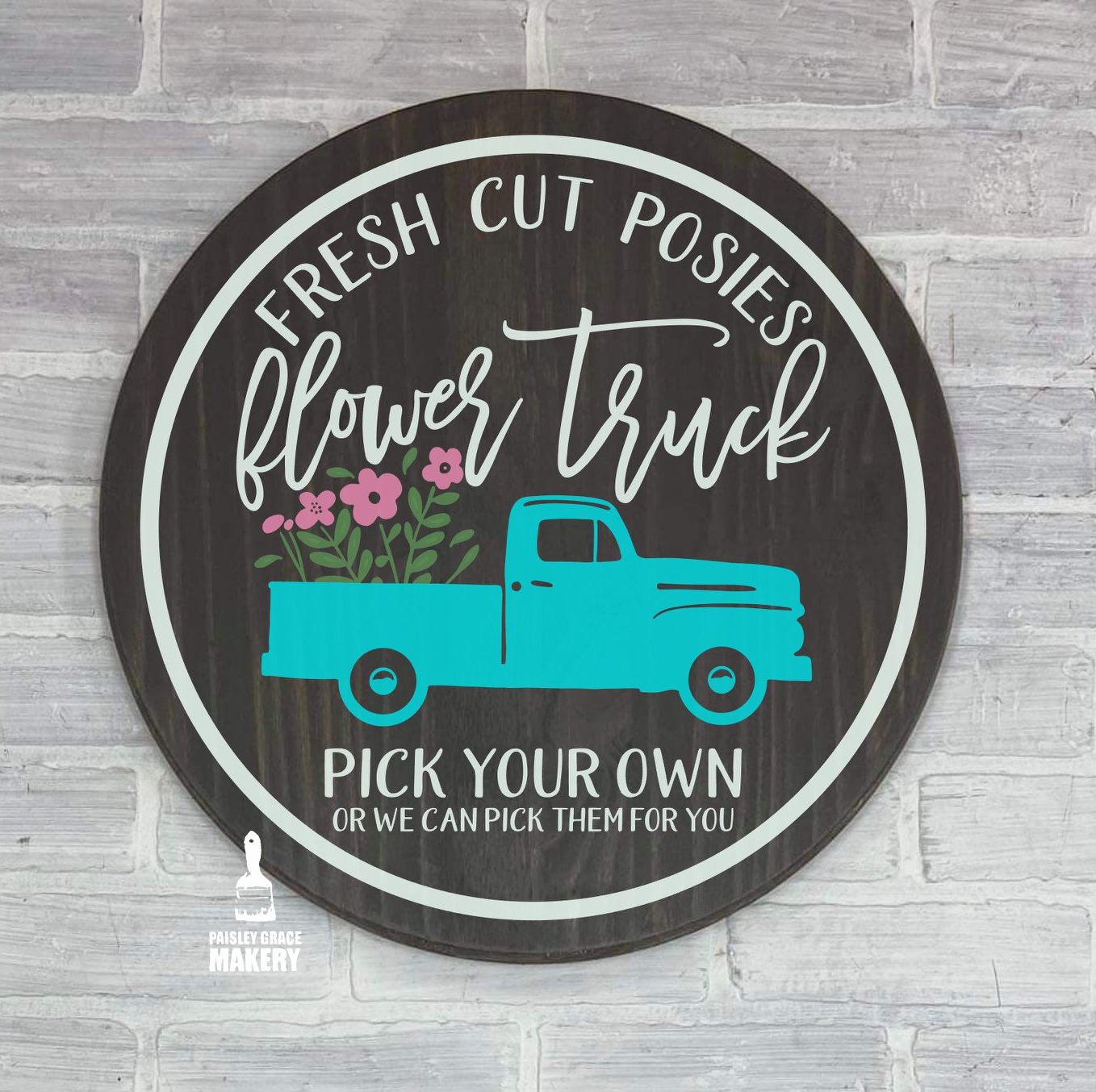 Fresh Cut Posies Truck: ROUND DESIGN - Paisley Grace Makery