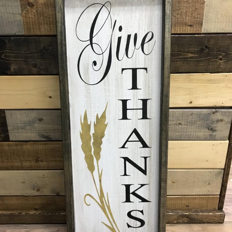 Give Thanks Vertical - PLANK DESIGN - Paisley Grace Makery