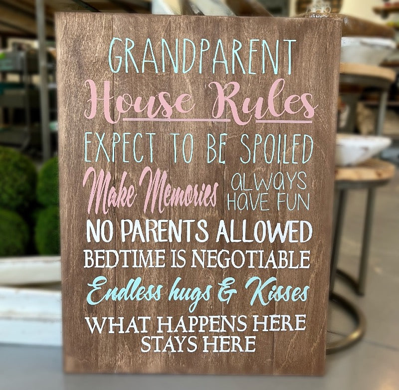 GRANDPARENT House Rules: SIGNATURE DESIGN - Paisley Grace Makery