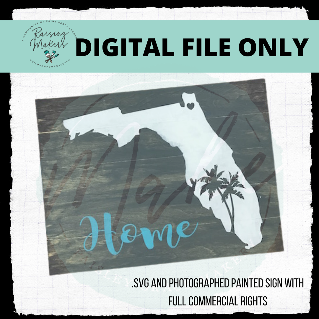 Florida Home with Trees DIGITAL .SVG FILE - Paisley Grace Makery