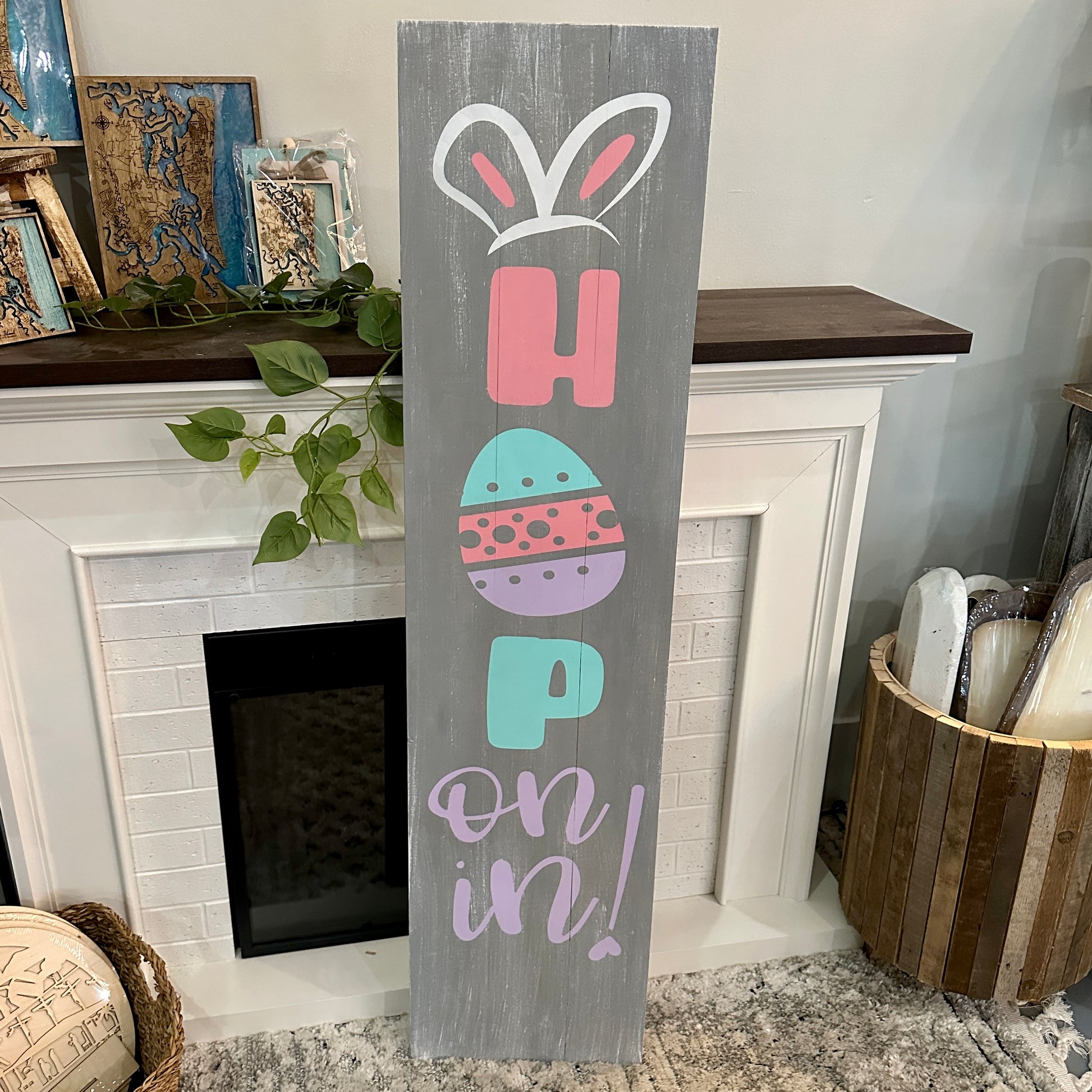 PAINTED - Hop On In(12x48" Large Plank) - Paisley Grace Makery