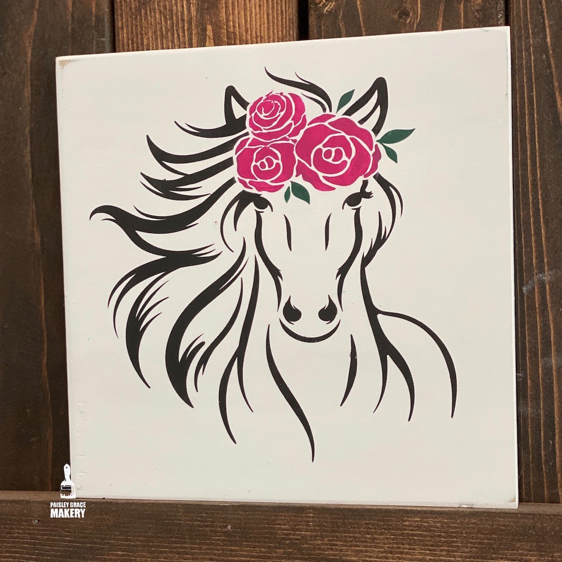 Horse with Flowers: MINI DESIGN - Paisley Grace Makery