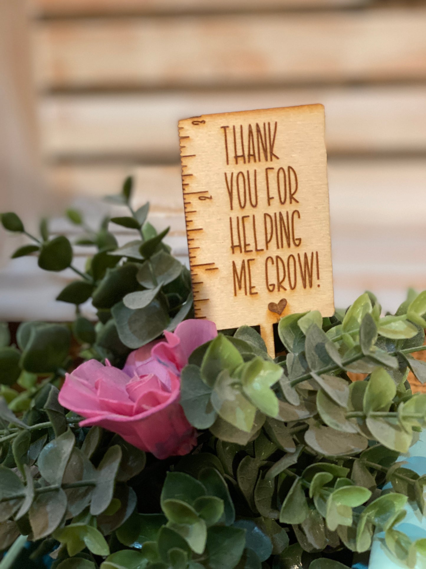 Thank you For Helping me Grow - Laser Cut Insert (approx 4" tall) - Paisley Grace Makery