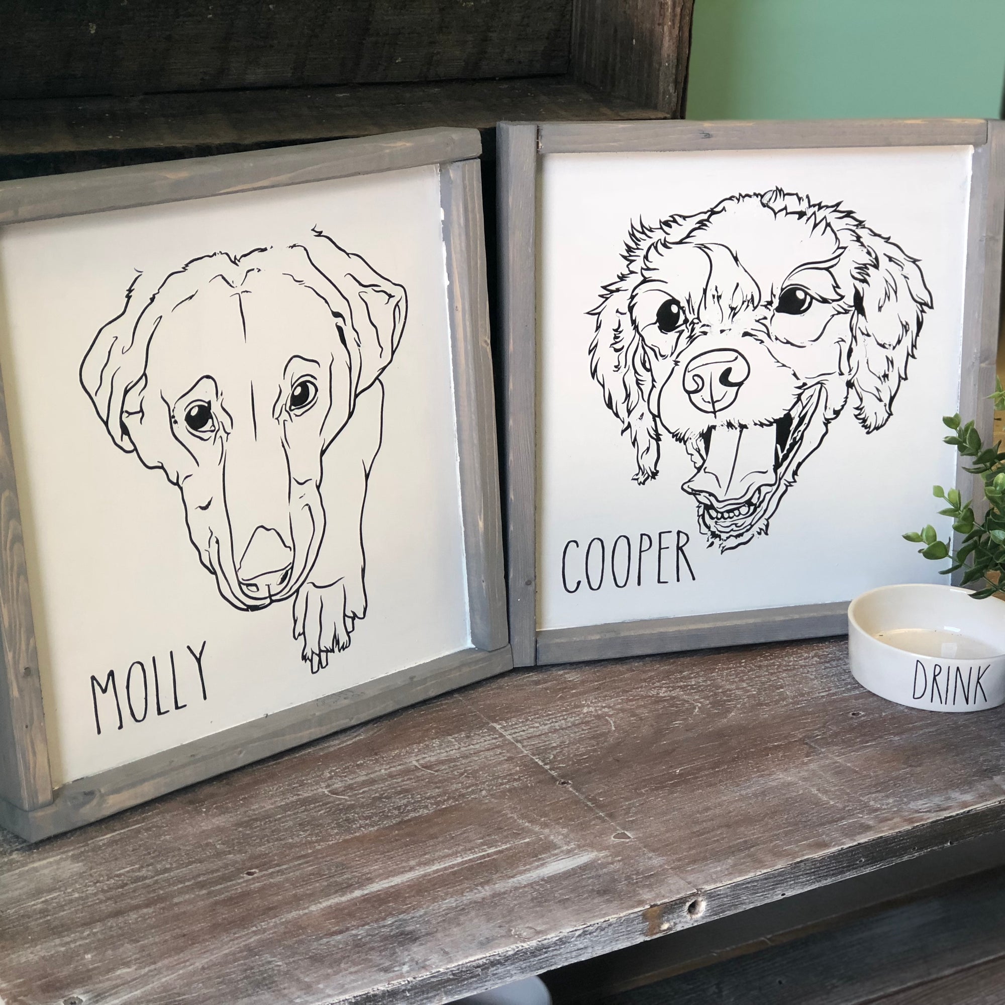 Pet Line Drawing Custom (Dog, Cat, etc). - Paisley Grace Makery