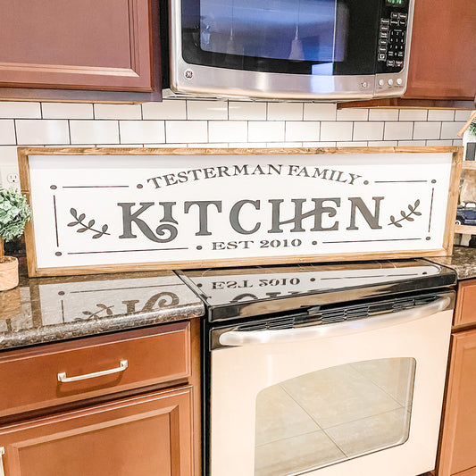 Family Kitchen Personalized with Est Date: Plank Design - Paisley Grace Makery