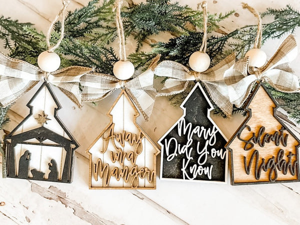 Rustic Wooden Christmas Ornaments