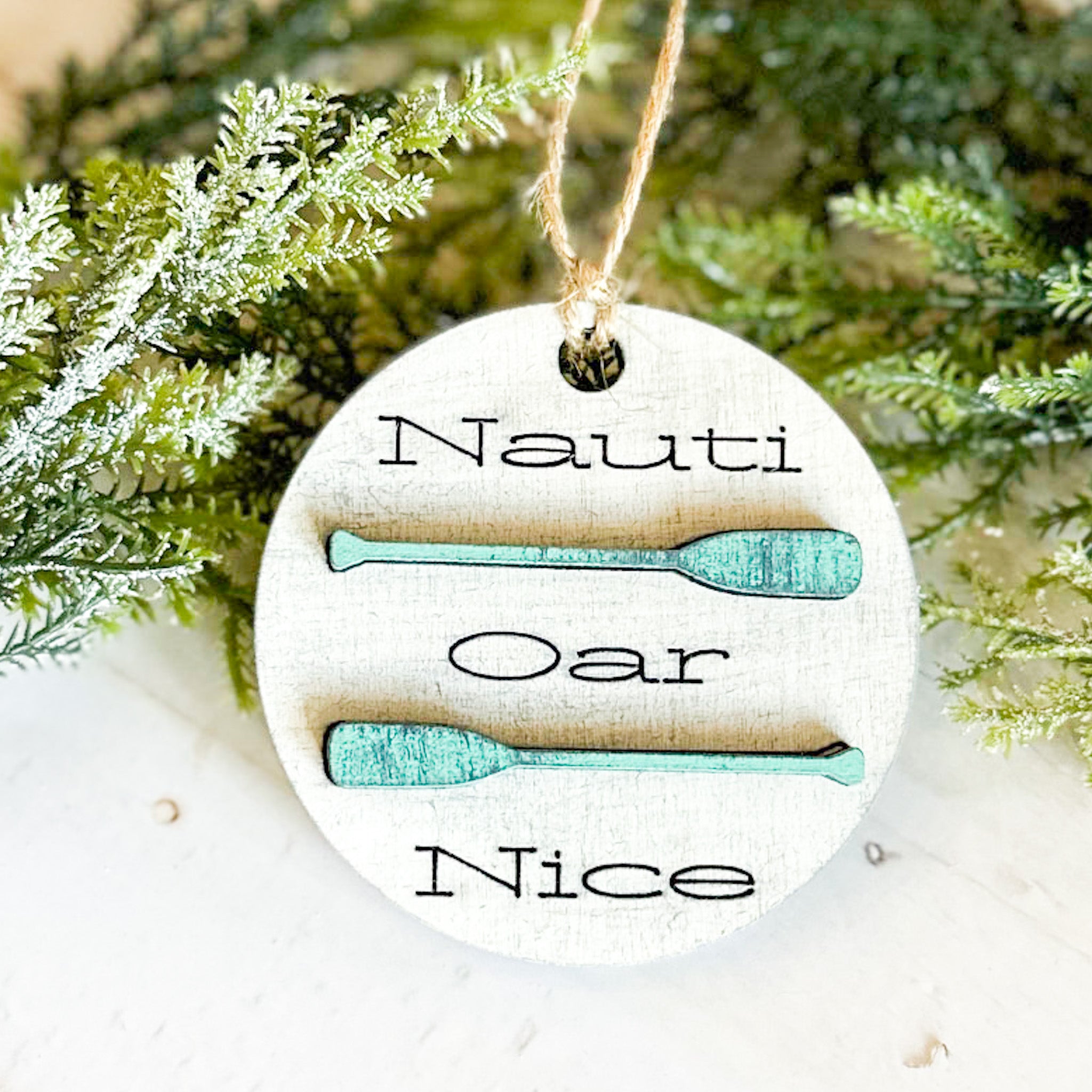 Nauti or Nice Handcrafted Ornament - Paisley Grace Makery