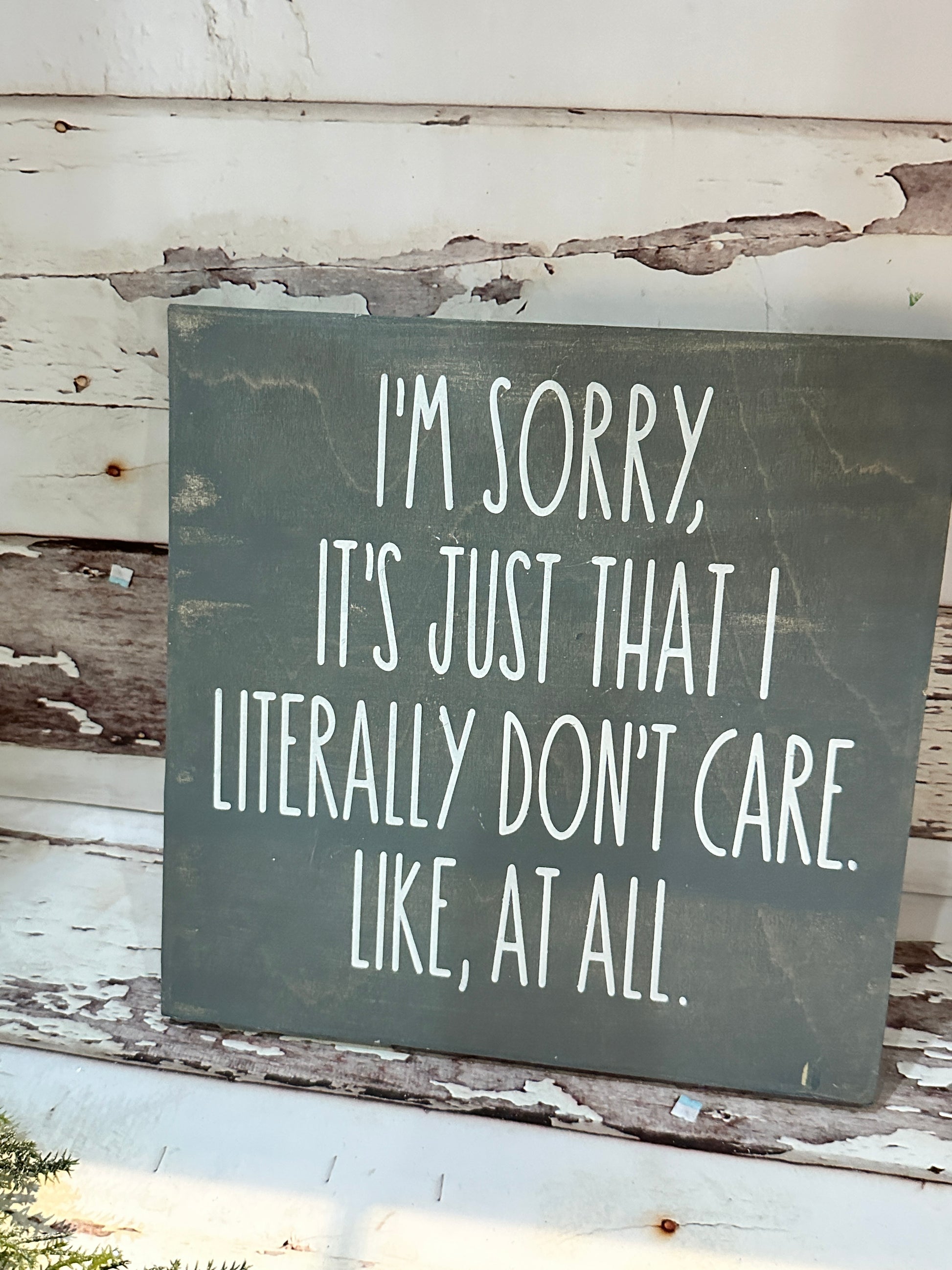 Painted I'm Sorry It's Just That I Literally Don't Care Like, At All 8x8 Mini - Paisley Grace Makery