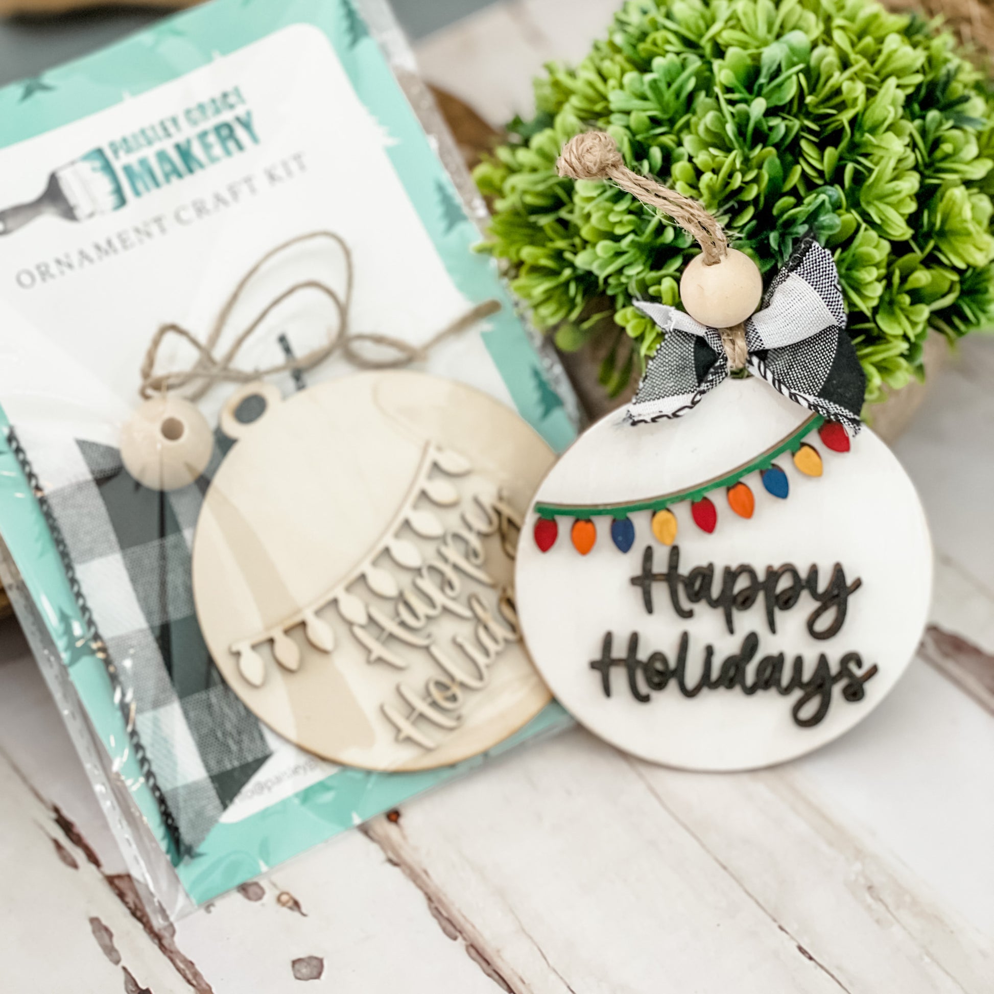 Happy Holidays with Lights Ornament Craft Set - Paisley Grace Makery