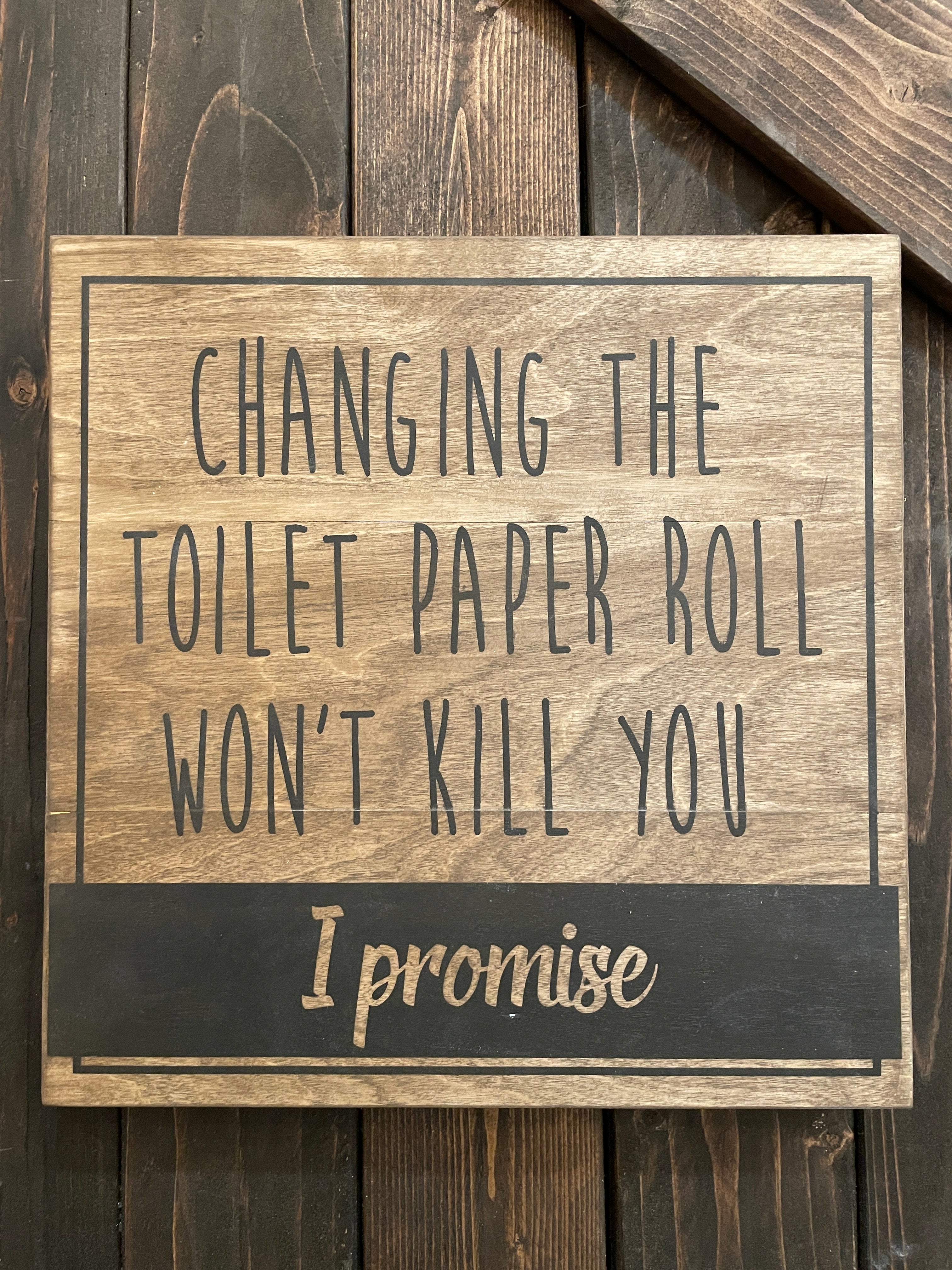 PAINTED - Changing the Toilet Paper Roll 12x12 - Paisley Grace Makery