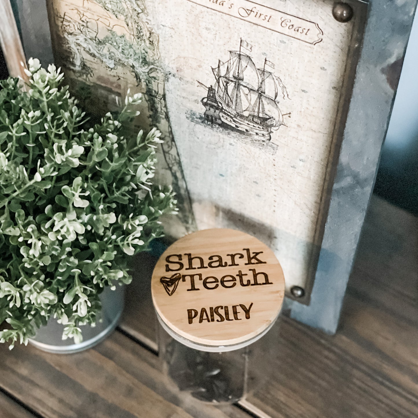 Shark Teeth Personalized Jar - Paisley Grace Makery