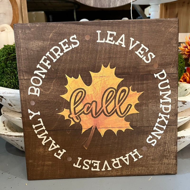 Bonfires Leaves Pumpkins Harvest Family Fall: SQUARE DESIGN - Paisley Grace Makery