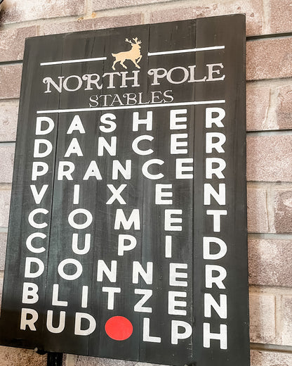 North Pole Stables Reindeer Names 15x20 (RETIRING) SIGNATURE DESIGN - Paisley Grace Makery