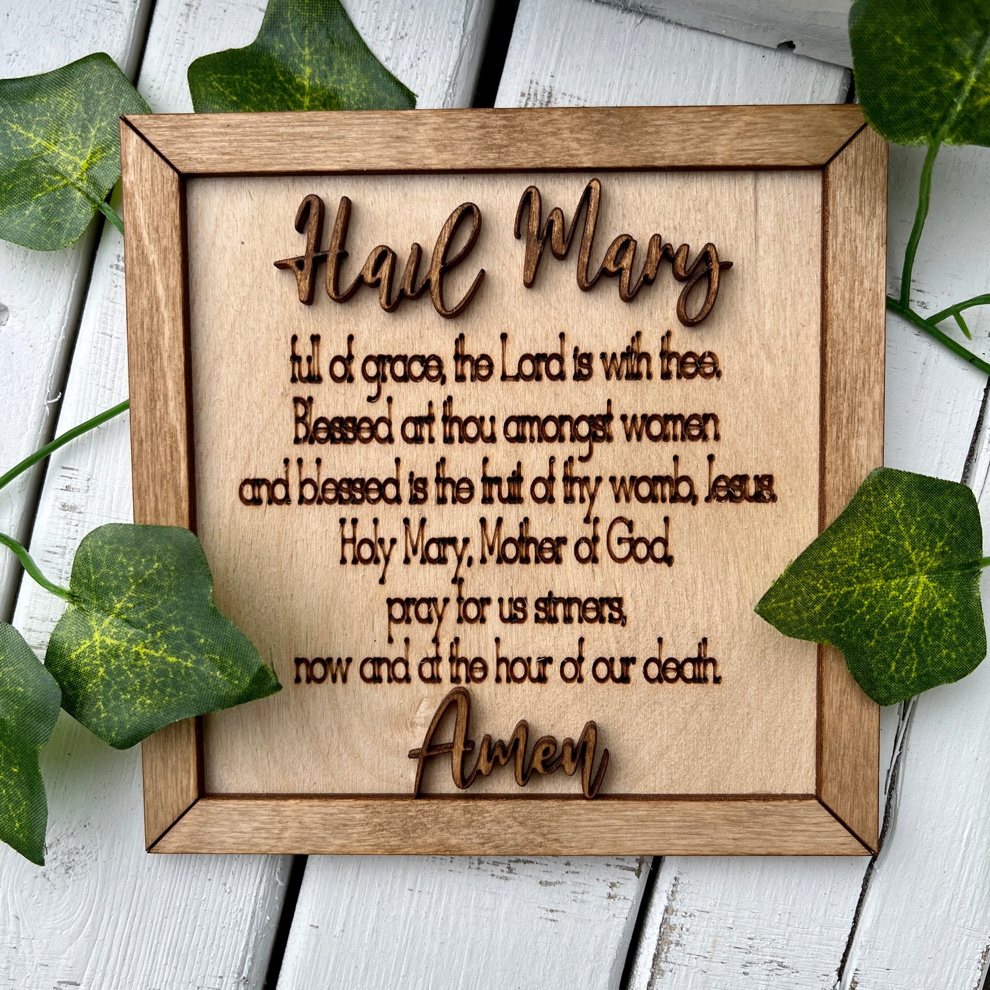 Hail Mary - 3D Scripture Mini Framed 5x5" - Paisley Grace Makery