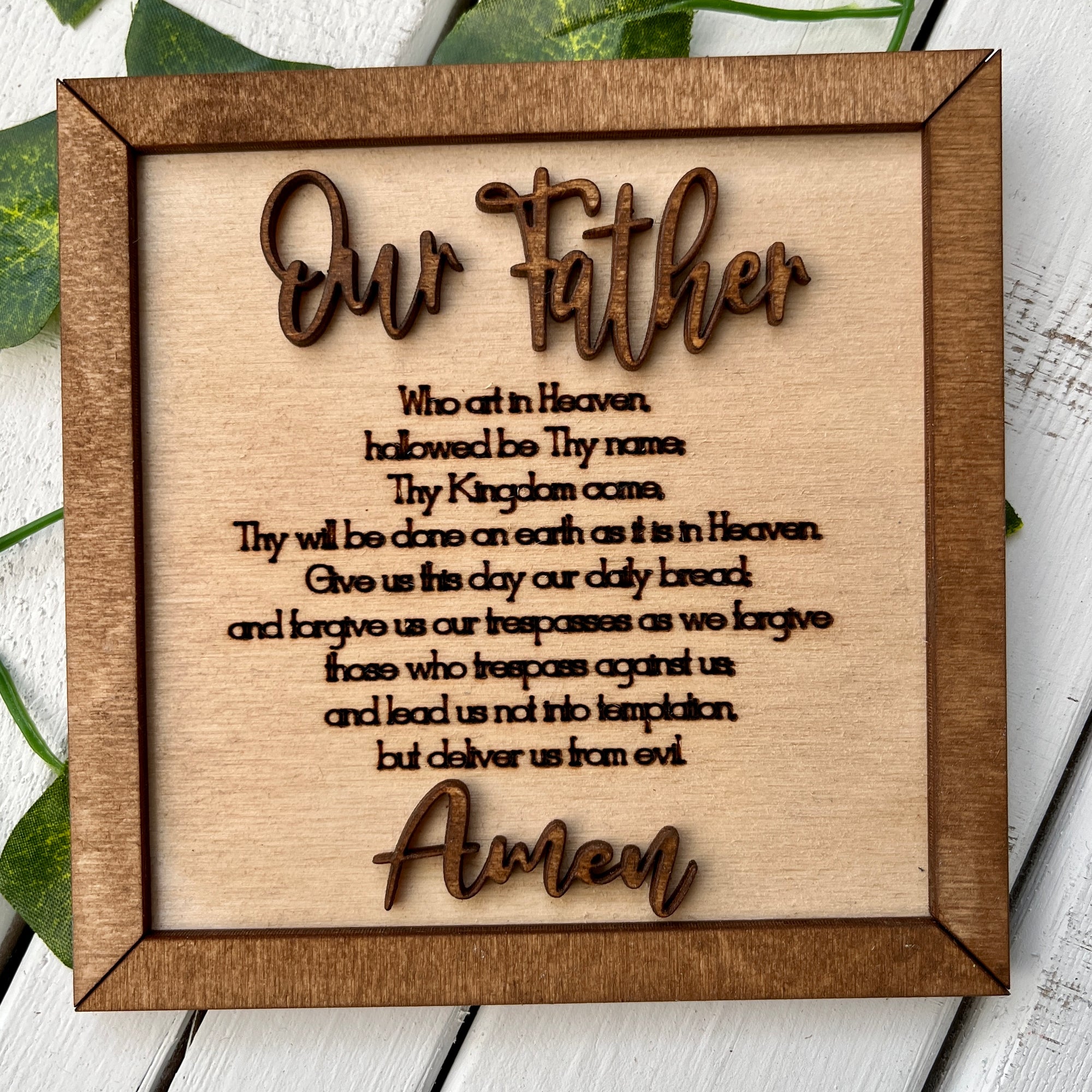 The Lord's Prayer - 3D Scripture Mini Framed 5x5" - Paisley Grace Makery