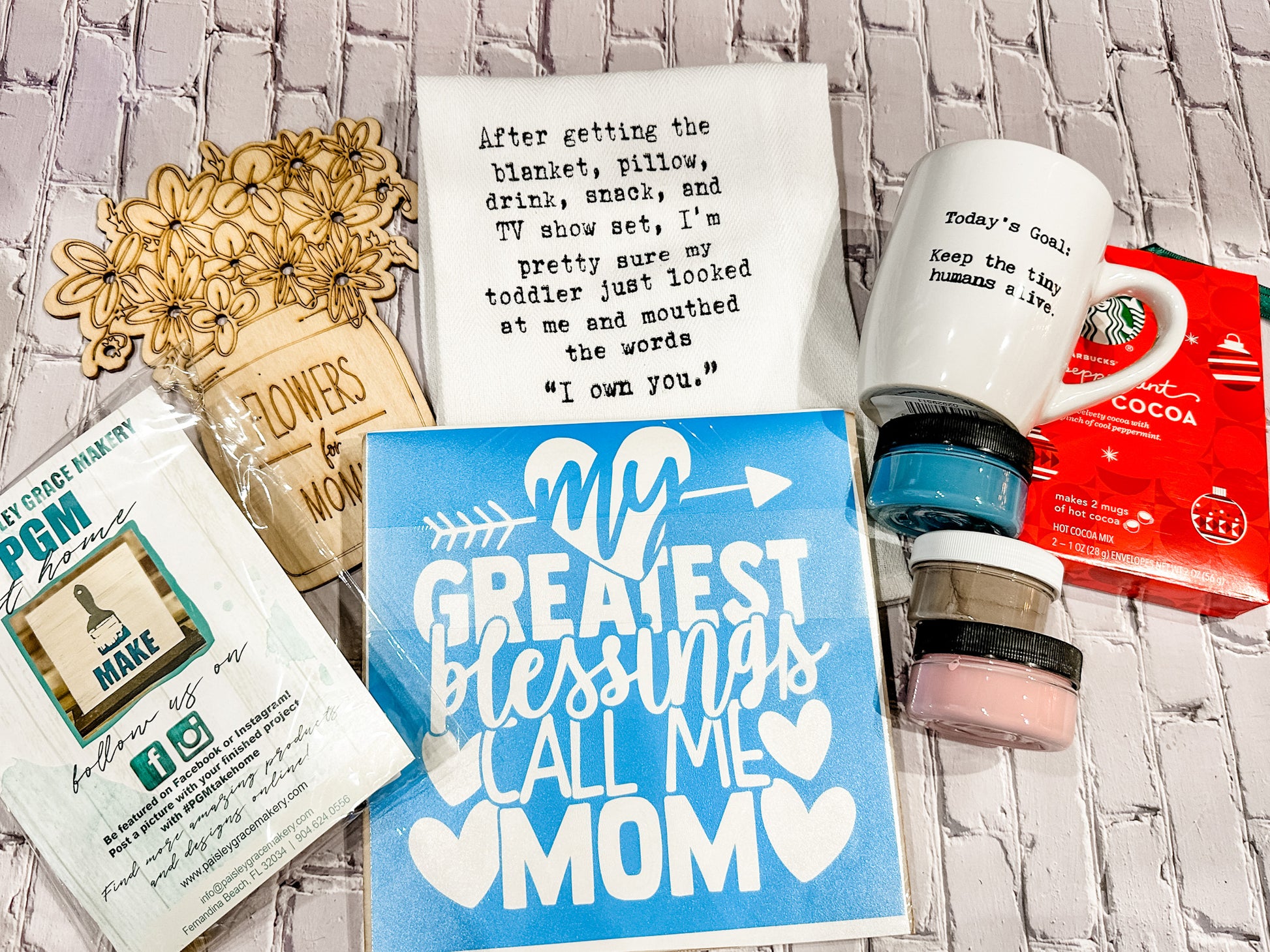 My Greatest Blessings call me Mom Gift Basket - Paisley Grace Makery