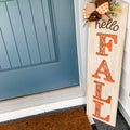Hello Fall Scrolled 3D Sign with Bow: Plank Design - Paisley Grace Makery