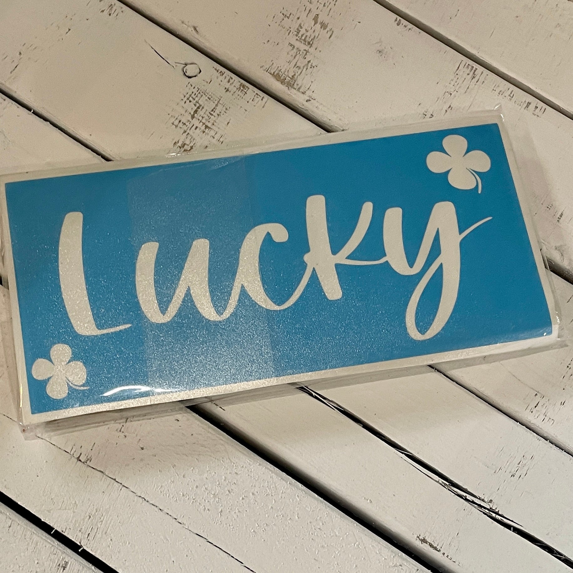 Lucky 3.5"x8" Shelf Sitter - Paisley Grace Makery