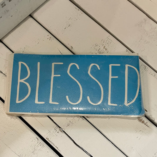Blessed 3.5"x8" Hanging Sign - Paisley Grace Makery