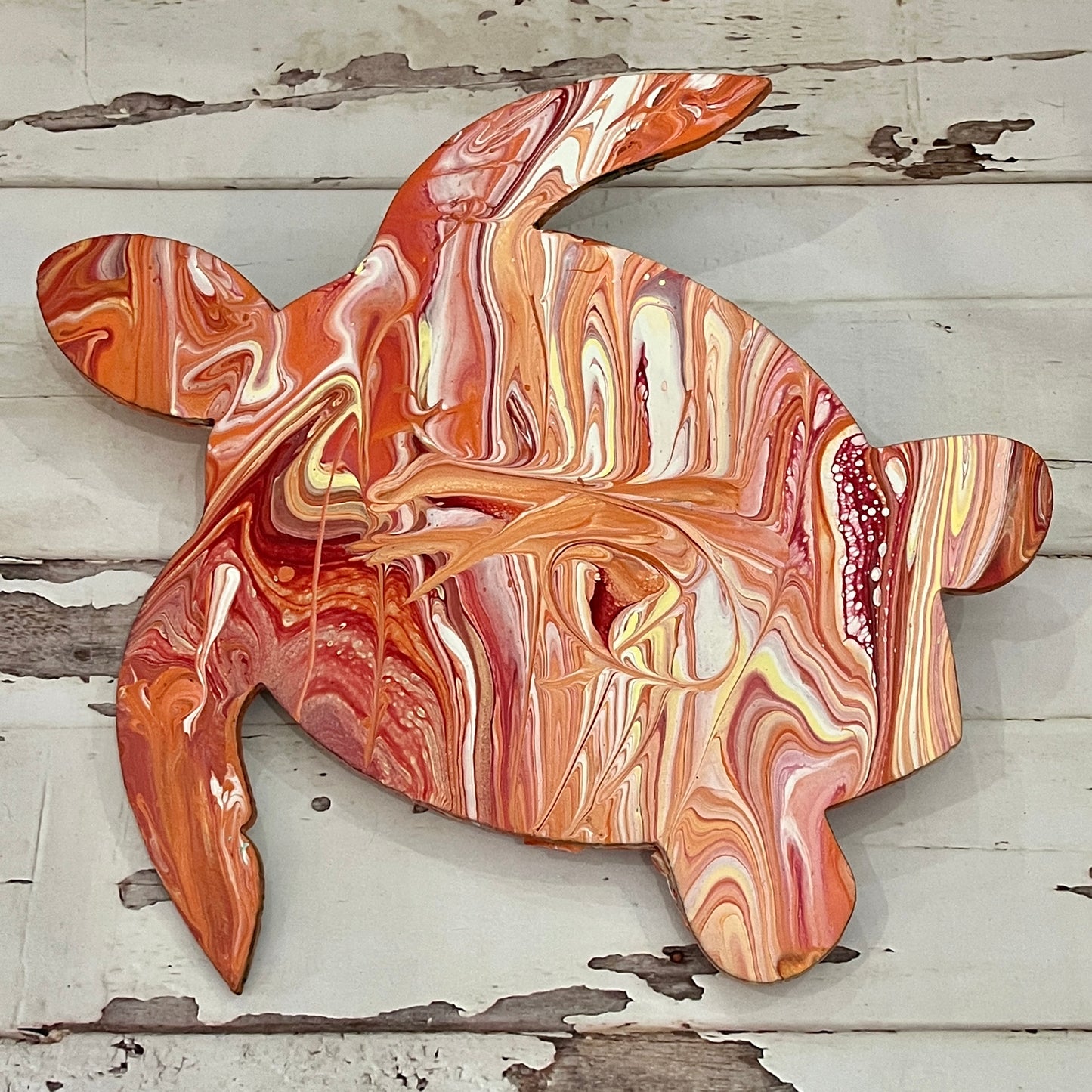 Turtle #1 Fluid Art Wood Sign - Approx 10" - Paisley Grace Makery