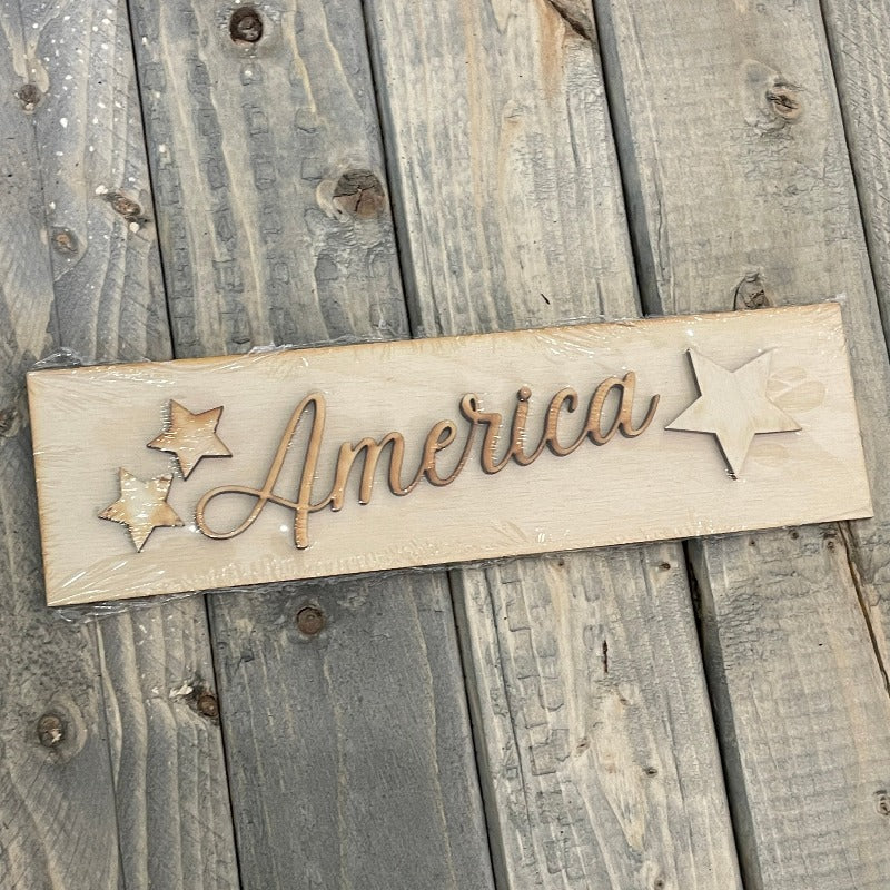 America Mini Sign Laser Craft - Paisley Grace Makery