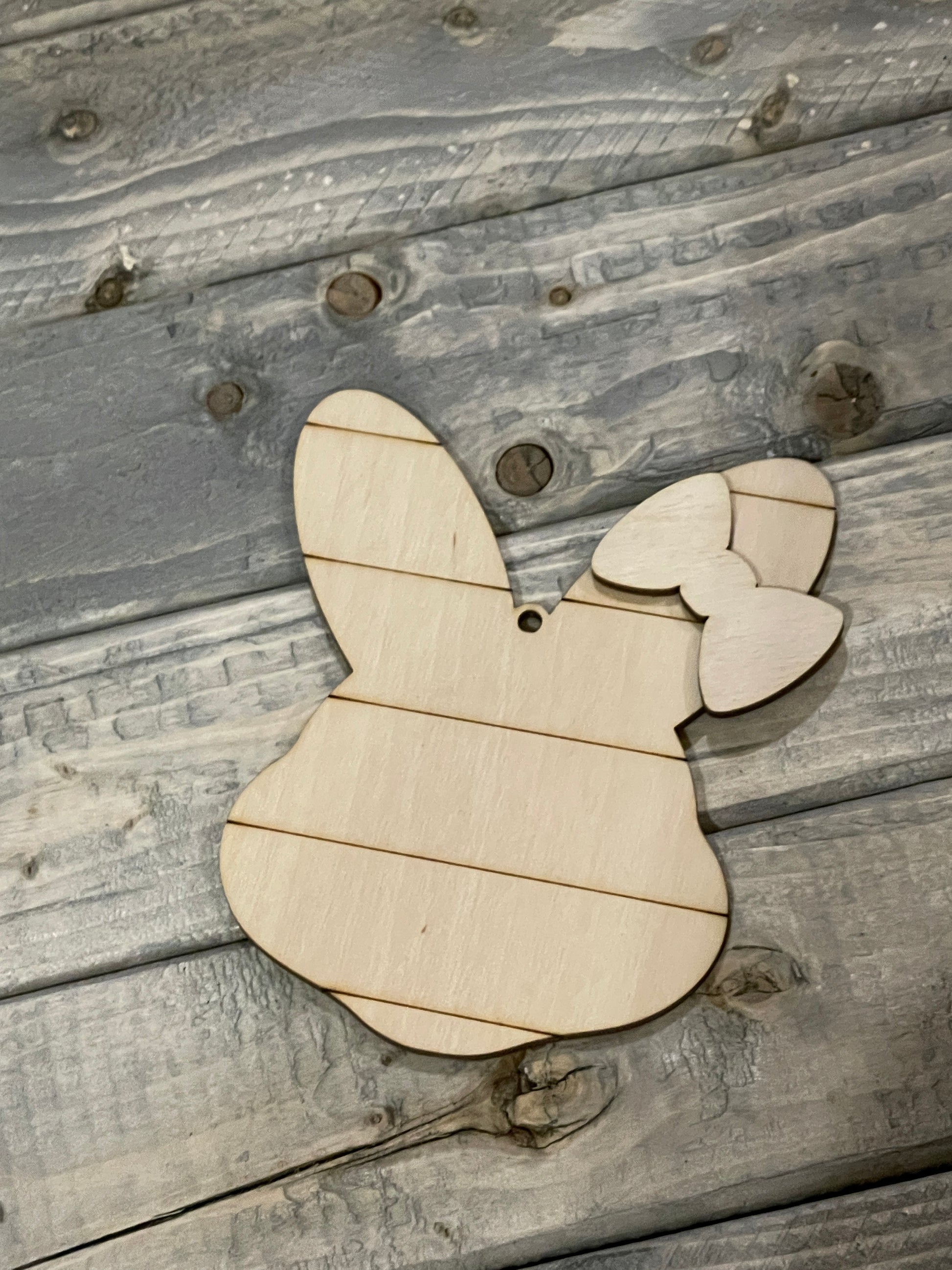 Bunny with Bow/Bowtie-10 pk Unfinished Wood - Paisley Grace Makery
